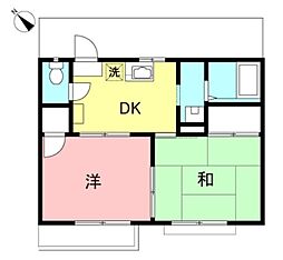 ベルメゾン高ヶ坂 2DKの間取図画像