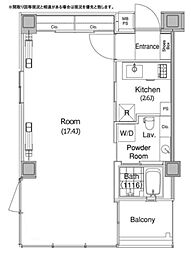 エルスタンザ代官山Tower 12階1Kの間取り
