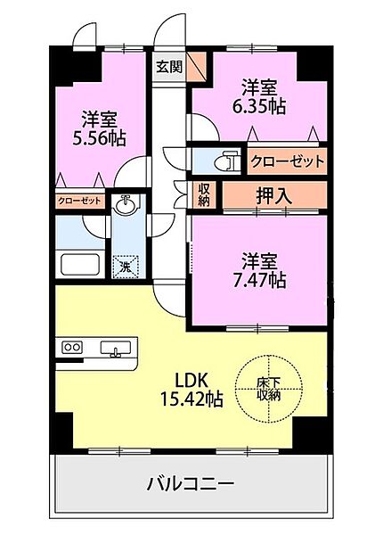 ルネスＨ笹口 903｜新潟県新潟市中央区笹口２丁目(賃貸マンション3LDK・9階・80.96㎡)の写真 その2