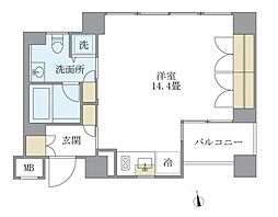 KDXレジデンス南麻布 ワンルームの間取図画像