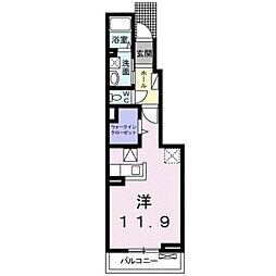 シャン・ノール11 ワンルームの間取図画像