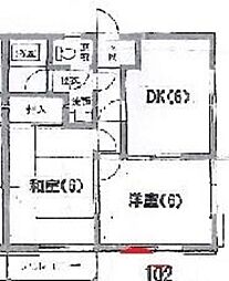 ハイツアキ 1階2DKの間取り