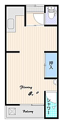 中田ビル ワンルームの間取図画像