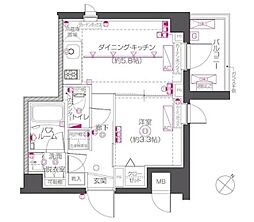 ＺＯＯＭ下丸子 2階1DKの間取り