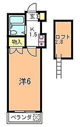 シーニックヒルズ 1Kの間取図画像
