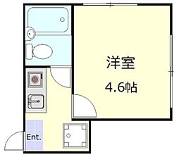 アーバンフラット要町 2階1Kの間取り
