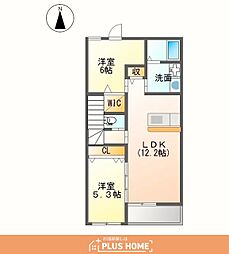 プランドールM&N.2 2LDKの間取図画像