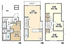 Kolet東浦和17 1階3SLDKの間取り