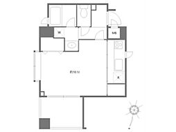 ガーデン代々木参宮橋 1階ワンルームの間取り