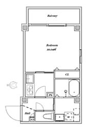 ＹＯＫ ＢＵＩＬＤ 6階1Kの間取り