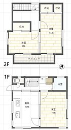 朝霞市三原一丁目戸建 1階3DKの間取り