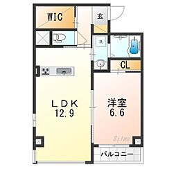 グランディール 1LDKの間取図画像