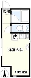 JR山手線 大崎駅 徒歩9分の賃貸アパート 1階ワンルームの間取り