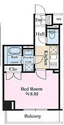 テラス都立大学 1Kの間取図画像