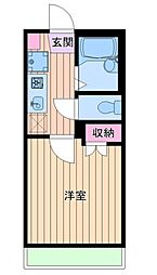 ヴィラ・アルピナ 1Kの間取図画像