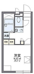 レオパレスクヴェレ 1階1Kの間取り