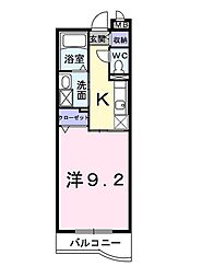 エコーウエスト東館 1Kの間取図画像