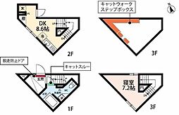 ｆｅｅｌ ＣｎＢ 3階1DKの間取り