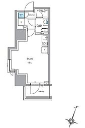 ルフォンプログレ渋谷ヒルトップ ワンルームの間取図画像