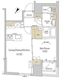 アーバネックス日本橋水天宮 10階1LDKの間取り