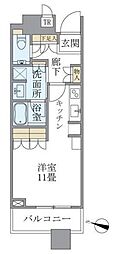 ブリリアタワーズ目黒ノースレジデンス ワンルームの間取図画像