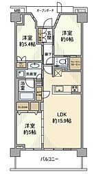 プラウド練馬中村橋マークス 5階3LDKの間取り