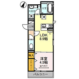 メゾンフォンリジェル 1LDKの間取図画像