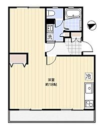 あべりあ（アベリア） 4階ワンルームの間取り