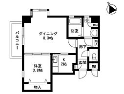 OZAREA一之江1 1LDKの間取図画像