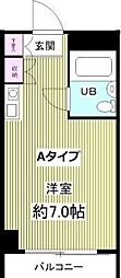 メゾンドノア大和田 ワンルームの間取図画像