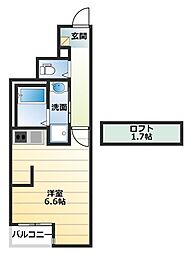 あんしん+浜寺公園 ワンルームの間取図画像