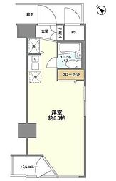 東急ドエルアルス川崎 ワンルームの間取図画像