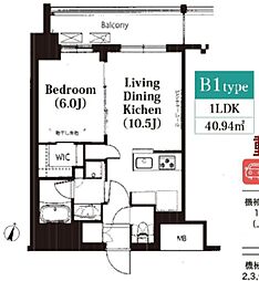フレンシア高円寺北 7階1LDKの間取り
