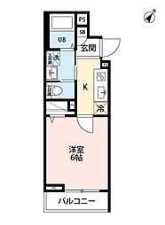 robot home 柳瀬川III 3階1Kの間取り