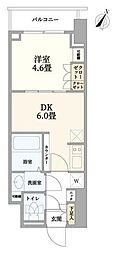 TOPAZ町田 8階1DKの間取り