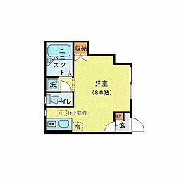 コンフォート平和台 1階ワンルームの間取り