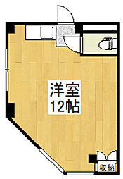 第2恩田ビル 2階ワンルームの間取り