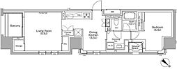 ザ・パークハビオSOHO横浜関内 1LDKの間取図画像
