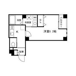 ヴィータ京都西院 4階1Kの間取り