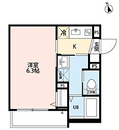 robot home 蕨V 1Kの間取図画像