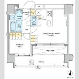 プラウドフラット亀戸ステーションプレイス 14階1LDKの間取り