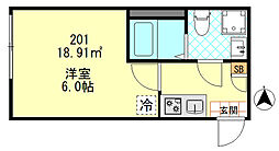 仮称矢口渡新築10世帯 1Kの間取図画像