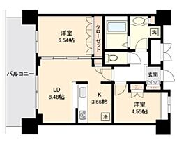 リボンシティコミュニティー 2LDKの間取図画像