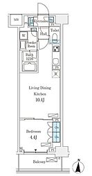 フロンティアレジデンス錦糸公園 1LDKの間取図画像