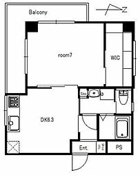 グリーンコーポ高島 5階1DKの間取り