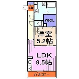 ポラリス 1LDKの間取図画像