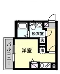 ベイルーム西横濱II 3階ワンルームの間取り