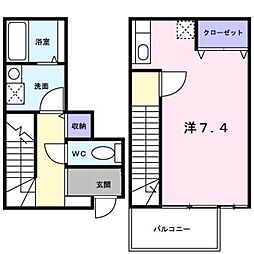 ダンデリオン 1階1Kの間取り