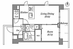 エミリブ下落合 6階1LDKの間取り