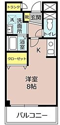 第2晴光ビル ワンルームの間取図画像